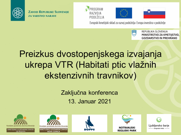 Zaključek projekta Preizkus dvostopenjskega izvajanja ukrepa VTR