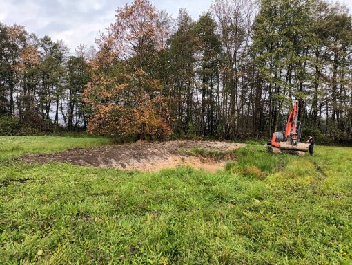 Obnova večje mlake. Foto Nina Erbida